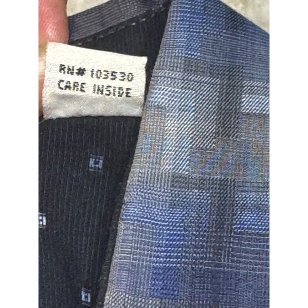 Age of Wisdom Shirt Mens XL Cotton Geometric Plaid Snap Button Blue Artsy Modern - Picture 8 of 9